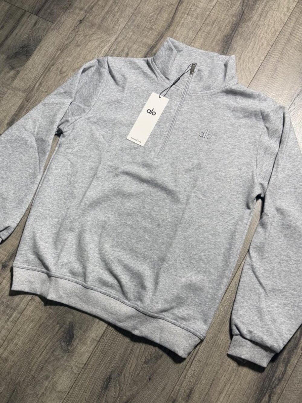 ALO Yoga Unisex Grey Quarter-Zip Hoodie and Jogger Set NWT - Picture 2 of 8